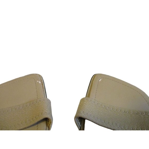 Liz Claiborne Beige Tan Slip-on Strappy Sandals Open Toe Elasticized Closure - Picture 7 of 9